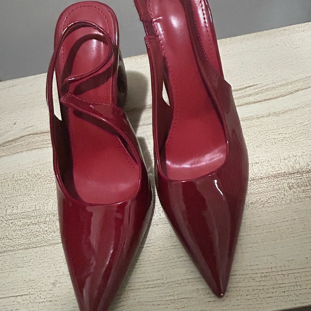 Elegant Red Women's Slingback Heels